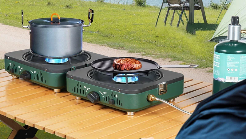 two burner butane camp stove