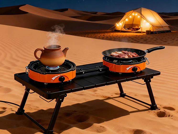 2 burner portable camping stove