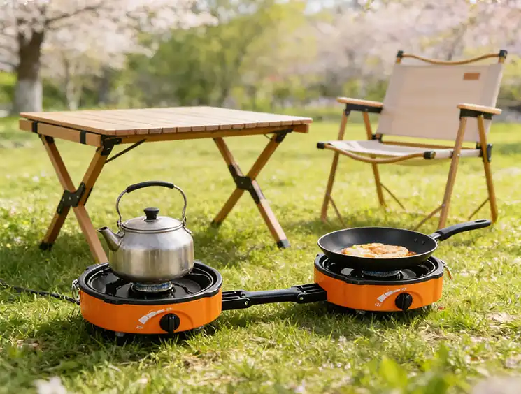 2 burner portable camping stove